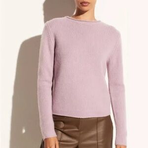 VINCE Roll Neck Cashmere Sweater - Lilac Stone